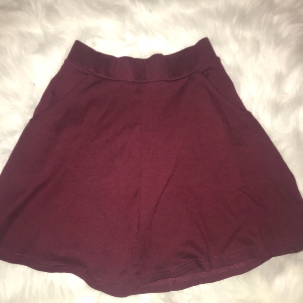 Maroon flowy skirt